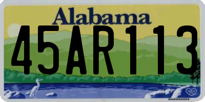 AL license plate 45AR113