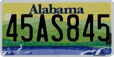 AL license plate 45AS845