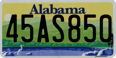 AL license plate 45AS850