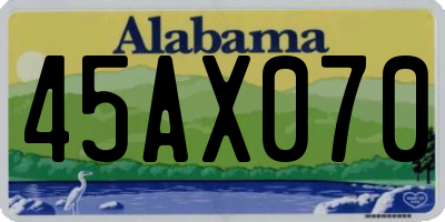 AL license plate 45AX070