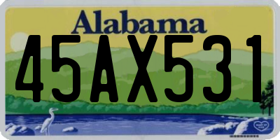 AL license plate 45AX531