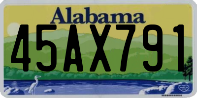 AL license plate 45AX791