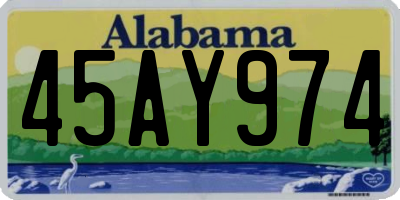 AL license plate 45AY974