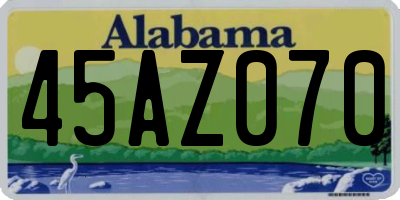 AL license plate 45AZ070