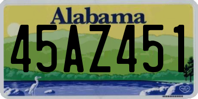 AL license plate 45AZ451