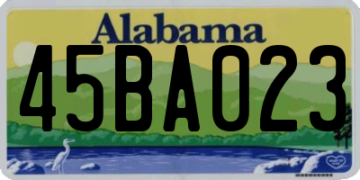 AL license plate 45BA023