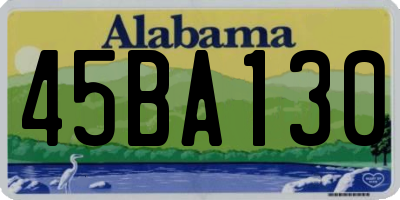 AL license plate 45BA130