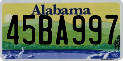 AL license plate 45BA997