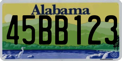 AL license plate 45BB123
