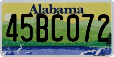 AL license plate 45BC072