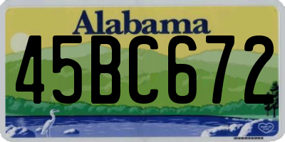 AL license plate 45BC672