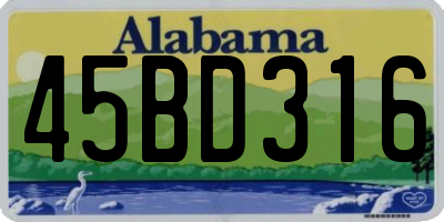 AL license plate 45BD316