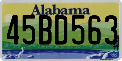 AL license plate 45BD563