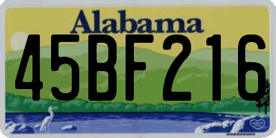AL license plate 45BF216