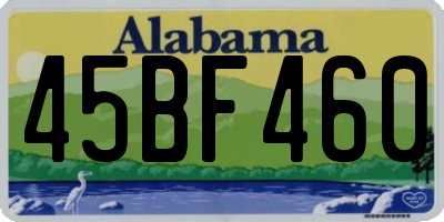 AL license plate 45BF460