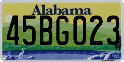 AL license plate 45BG023