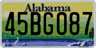 AL license plate 45BG087