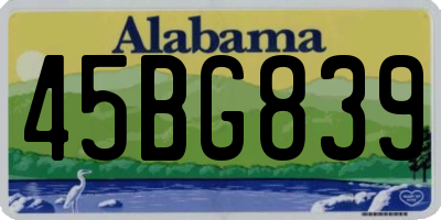 AL license plate 45BG839