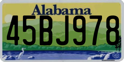 AL license plate 45BJ978