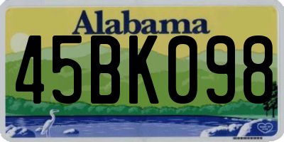 AL license plate 45BK098