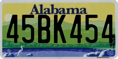 AL license plate 45BK454