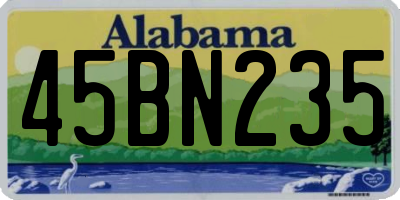 AL license plate 45BN235