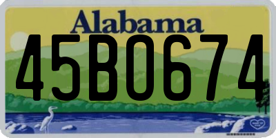 AL license plate 45BO674