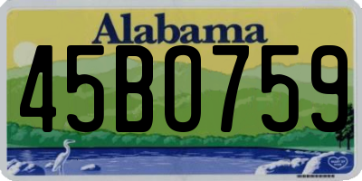 AL license plate 45BO759