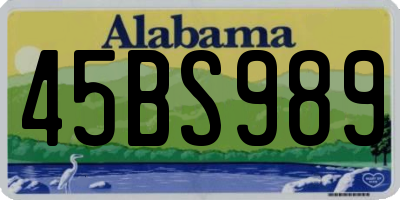 AL license plate 45BS989