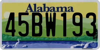 AL license plate 45BW193