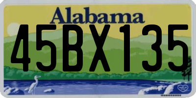 AL license plate 45BX135