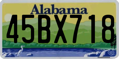 AL license plate 45BX718