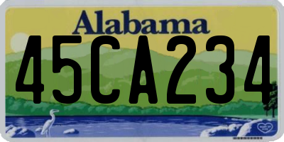 AL license plate 45CA234