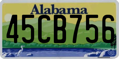 AL license plate 45CB756