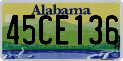 AL license plate 45CE136