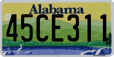 AL license plate 45CE311