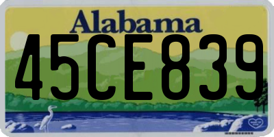 AL license plate 45CE839