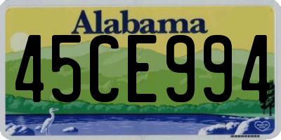 AL license plate 45CE994