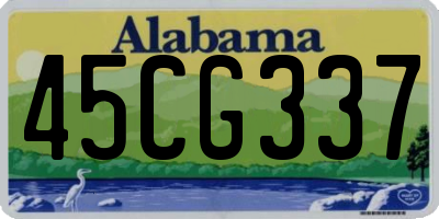 AL license plate 45CG337