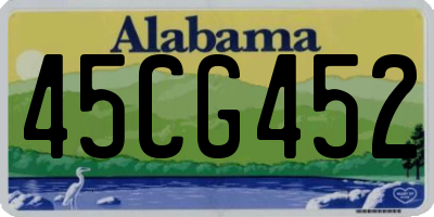 AL license plate 45CG452
