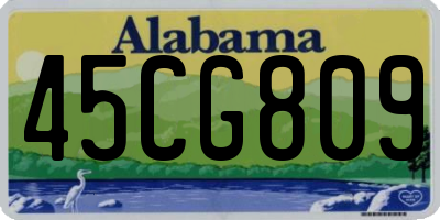 AL license plate 45CG809