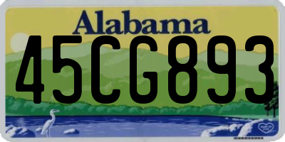 AL license plate 45CG893