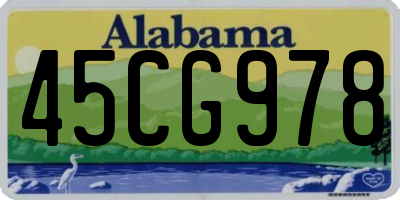 AL license plate 45CG978