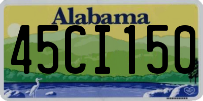 AL license plate 45CI150