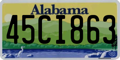 AL license plate 45CI863
