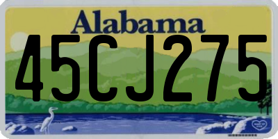 AL license plate 45CJ275