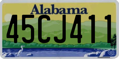 AL license plate 45CJ411