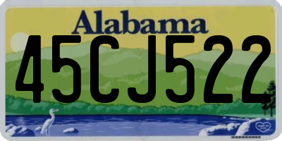 AL license plate 45CJ522