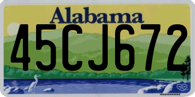 AL license plate 45CJ672