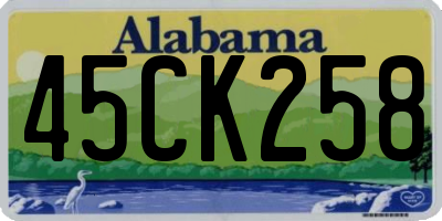 AL license plate 45CK258